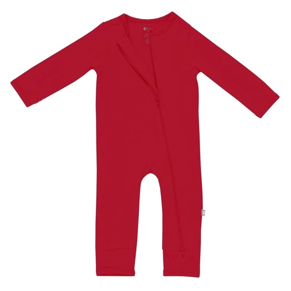 Kyte Baby Zipper Romper Red Bamboo 6-12 months Christmas PJS collection - Picture 2 of 10